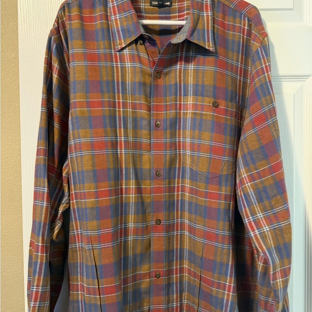 Toad&Co Men's Plaid Button Down Shirt - Red, Blue, Brown